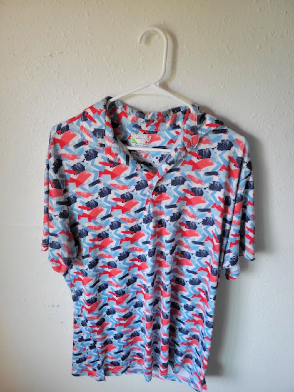 Tailor Byrd Men's Stretch Golf Shirt Abstract Print Size XL